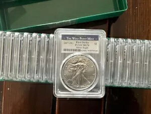 2017- (W) �V���o�[ �C�[�O�� �t�@�[�X�g �X�g���C�N PCGS MS70 $1 �u���[ �E�F�X�g �|�C���g ���x���B���v20��