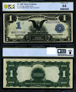 FR�B 234 $1 1899 �V���o�[�ؖ����I�� PCGS CU64