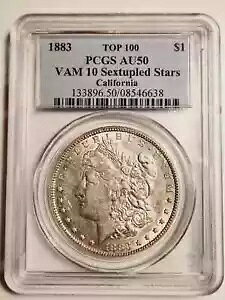 1883 P K Vo[ _[ PCGS AU-50 - VAM 10 - 6 dX^[ - gbv 100