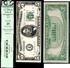 1928A $5 �A�M������s�� PCGS Very-Fine 25 - �t�߂�G���[ -Fr 1951-D