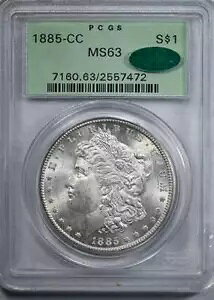 1885-CC K h 1 h PCGS MS63 CAC OGH