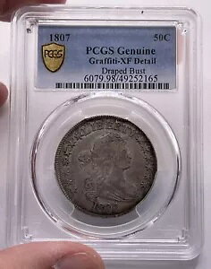 1807 50c �h���[�v �o�X�g �n�[�t�_���[ �R�C�� XF �ڍ� PCGS