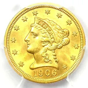 1906 ���o�e�B �S�[���h �N�H�[�^�[ �C�[�O�� $2.50 �R�C�� - �F�� PCGS MS65 - $1,125 ����