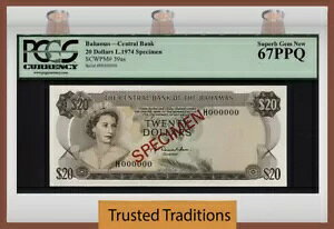 TT PK 39as 1974 on} $20 "GUxX II" "SPECIMEN" PCGS 67 PPQ SUPERB TOP POP
