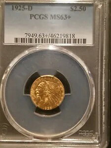 1925-D $2.50 CfBA wbh NH[^[ C[O  * PCGS MS63+ * z 578,000