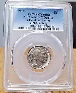 1917 P �o�b�t�@���[ �j�b�P�� PCGS ������ �ڍ� 2 �t�F�U�[ Fs-401 �󏭕i��