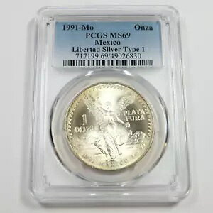 1991 Mo PCGS MS69 �^�C�v 1 - ���L�V�R - �g�[�� 1 �I���X �V���o�[ ���x���^ �I���U #49728A