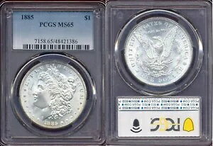 1885 $ PCGS MS65 �z���C�g �~���g ���X�^�[ PQ ���[�K�� �V���o�[ �h��++