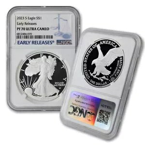 2023-S $1 �A�����J�� �V���o�[ �C�[�O�� NGC PF70UCAM ���������[�X �E���g�� �J���I �v���[�t