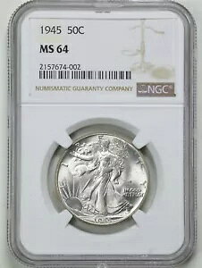 1945 50C �E�H�[�L���O ���o�e�B �n�[�t�_���[ MS64 NGC 2157674-002