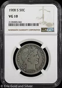1908-S 50C �����X �n�[�t�_���[ NGC VG 10