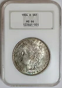 1904-O NGC MS64 ���[�K�� �V���o�[ �_���[ �I�[���h No-Line Fatty �z���_�[ �I���W�i�� �g�[�j���O