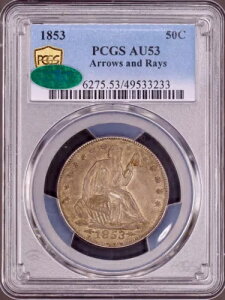 1853 A[Y & CY V[ebh oeB n[t_[ PCGS AU53 CAC -  PQ & IWi