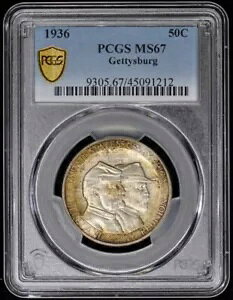 �Q�e�B�X�o�[�O 1936 50C �V���o�[ �L�O�i PCGS MS67