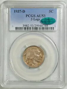 1937-D 3 r 5C obt@[ jbP AU53 PCGS CAC 29948788