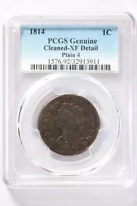 1814 クラシック ヘッド ラージ セント プレーン 4 - PCGS XF 詳細