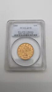 1880 $10 ���o�e�B �w�b�h �S�[���h �R�C�� ���� �h�[�� �R���N�V���� PCGS AU 58