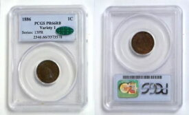 1886 タイプ 1 1C インディアン ヘッド セント プルーフ PCGS PR-66RB CAC
