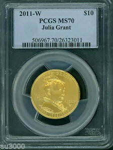 2011-W $10 �S�[���h 1/2 �I���X�L�O�ŏ��̔z��҃W�����A�E�O�����g PCGS MS70 MS-70