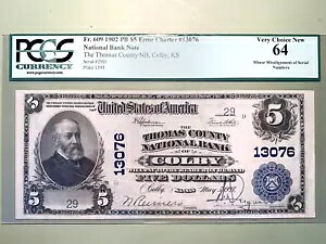 1902 $5 JUXBRr[̃g[}XS NB - PCGS 64 Choice New - SN 29