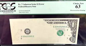 $1 FRN �d��ȏ�Q���̂���ʂ̈���G���[�Ɋւ��郁�� PCGS 63!