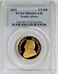 2002 �S�[���h ��A�t���J 1/2 �I���X �N���[�K�[�����h �v���[�t �R�C�� PCGS �v���[�t 69 �f�B�[�v �J���I