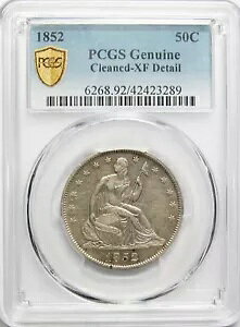 1852 着席リバティ ハーフダラー PCGS XF 詳細