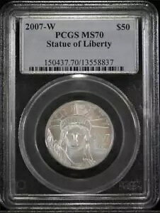 2007-W $50 1/2 IX [ ~g A .9995 ov`i C[O PCGS MS70
