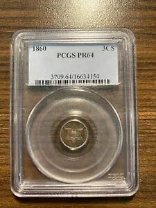 1860-P X[ Zg Vo[ 3CS PCGS PROOF 64 PF PR 64 ^Cv 3A[W X^[ 2 C