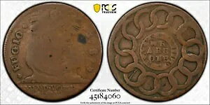 1787 �t�W�I �Z���g �j���[�}�� 6-W �A�����J �R���j�A�� ���A US �R�C�� PCGS G4