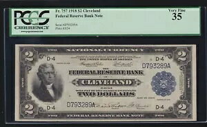 US 1918 $2 FRBN ��̓N���[�u�����h�m�[�g FR 757 PCGS 35 V Ch VF (-289)