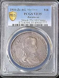 1816-Zs AG 8 Reales Zacatecas Z8.6.2a PCGS VF35 Mint �G���[�����S���� 5% �O��Ĕ���