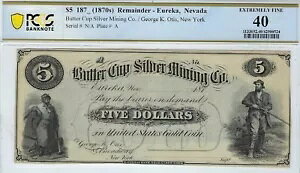 NV - Eureka - Butter City Silver Mining Co - $5 - PCGS-B ɏ㎿ 40!