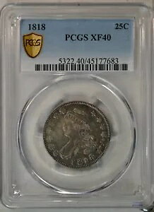 1818 �L���b�v�h �o�X�g �N�H�[�^�[�APCGS XF40�A���ꂢ�Ɉ������܂���......Type Coin Company