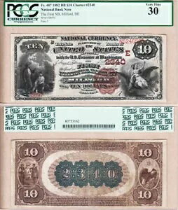 fEFAB~tH[h - $10 1882 Brown Back Fr. 487  NB Ch.# 2340. PCGS VF30