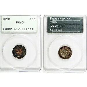 1898 BARBER DIME 10 �Z���g PCGS PR63 �� 1 ����̃z���_�[�Ɏ��[