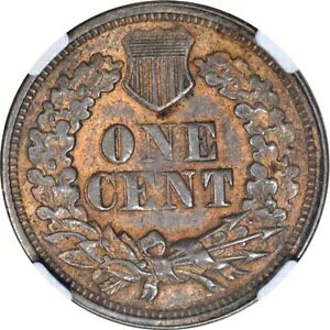 1865 1C Fancy-5 DDR FS-1801 S-2 Indian Head Cent NGC AU Det.(N[jOς) #9-001