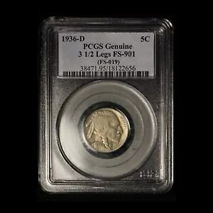 1936-D 5c 3 1/2-Legged �o�b�t�@���[ �j�b�P�� PCGS ���K�i - �������� �č�