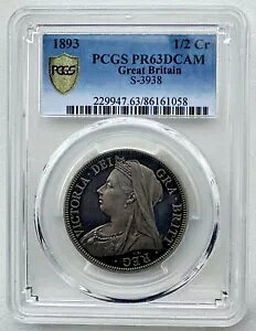PCGS PR63 CMX UK 1893 rNgA v[t 1/2 NE n[tNE