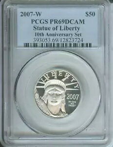 2007-W 10 ���N�L�O $50 �v���[�t �v���`�i 1/2 �I���XPCGS PR69 PF69 !!!