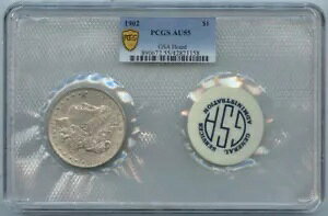 1902 $1 K h GSA z[h \tg pbN PCGS AU55