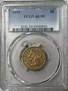 1854 $5 S[h n[t C[O *PCGS AU50*  325 m *vȑ!!