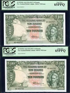 �j���[�W�[�����h - 10 �|���h - �ŏI�v���t�B�b�N�X �y�A - �t���~���O - AS499767-68 - PCGS 65PPQ