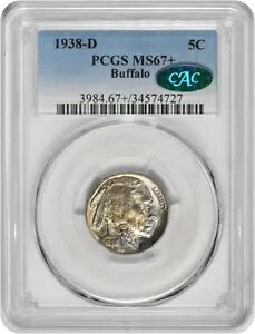 1938-D �o�b�t�@���[ �j�b�P�� MS67+ PCGS (CAC)