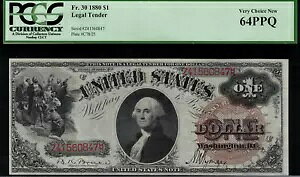 1880 $1 �@��ʉ� FR-30 - �傫�Ȓ��F�̃X�p�C�N �V�[�� - �O���[�h PCGS 64PPQ