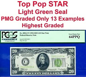 1934�N $20 �A�M������s�� PCGS 64PPQ ���A ���C�g�O���[�� �V�[�� �X�^�[ Fr 2054-C*