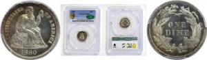 1880 10C �V�[�e�b�h ���o�e�B �_�C�� �v���[�t PCGS PR-66 CAC