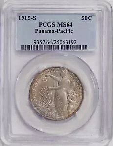 1915-S PAN-PAC 50c PCGS MS 64 �I�[���h �z���_�[ ~ �V���o�[ �L�O�i �n�[�t�_���[