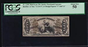 US 50c Justice �t���N�V���i�� ���b�h �o�b�N�m�[�g FR 1348 PCGS 50 V Ch AU (05) ���Ɋ�