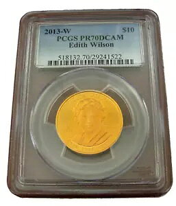 US 2013 W �S�[���h 1/2 �I���X $10 PCGS PR70DCAM �t�@�[�X�g�z��҃V���[�Y �G�f�B�X �E�B���\��